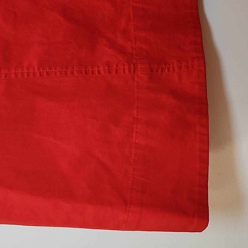 Eileen Fisher Poplin Dress  96% Organic Cotton Stretch Red  Sleeveless SZ Large - Picture 9 of 16